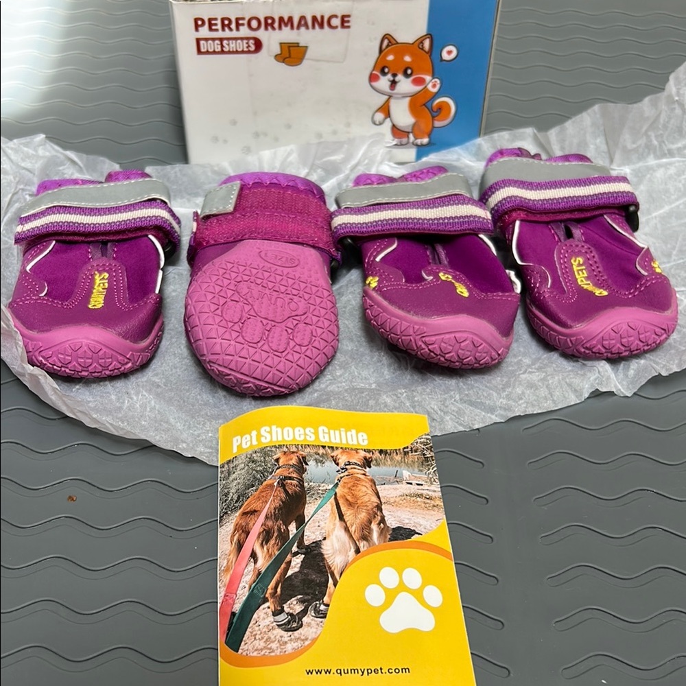 Purple Small Pet dog Boots size 1 with Velcro